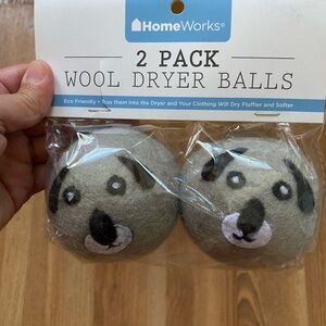 HOMEWORKS WOOL DRYER BALLS Wool Dog Face Balls NEW